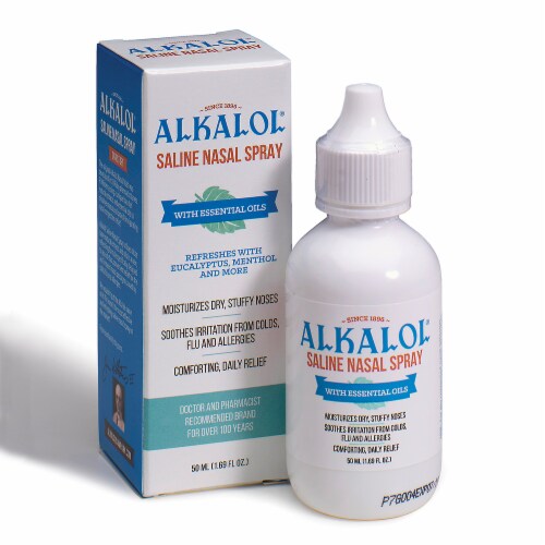 Alkalol Saline Nasal Spray - 1.69 oz Perspective: front