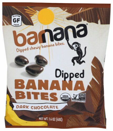 Barnana® Dipped Banana Bites Dark Chocolate Perspective: front