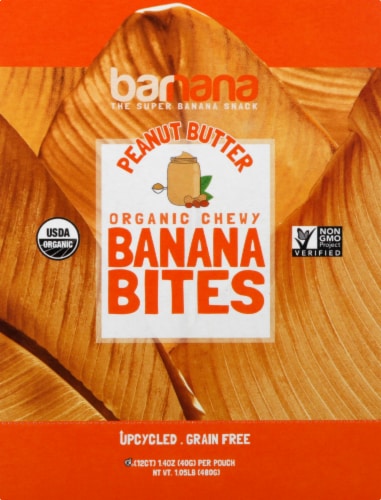Barnana Organic Gluten Free Chewy Peanut Butter Banana Bites Perspective: front