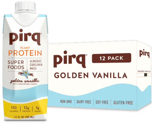 Pirq® Golden Vanilla Plant-Based Protein Shake Perspective: front