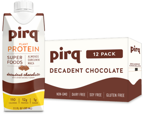Pirq® Decadent Chocolate Plant-Based Protein Shake Perspective: front