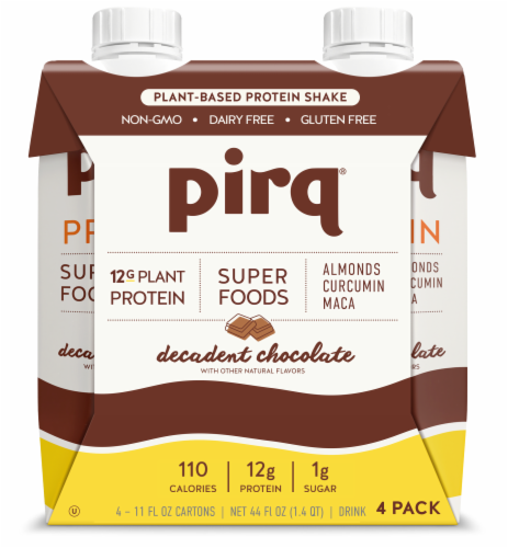 Pirq® Decadent Chocolate Plant-Based Protein Shake Perspective: front