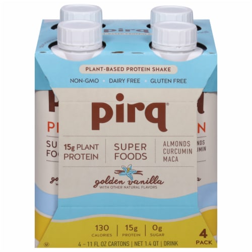 Pirq® Golden Vanilla Plant-Based Protein Shake Perspective: front