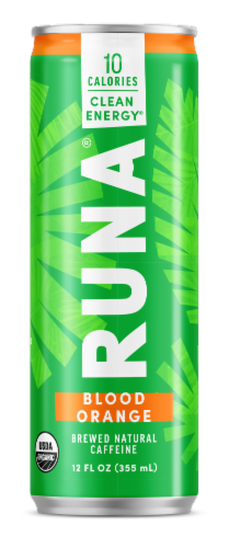 Runa Zero Blood Orange Energy Drink Perspective: front