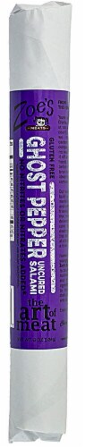 Zoe's Meats  Gourmet Uncured Salami Stick Gluten Free   Ghost Pepper Perspective: front