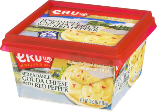 Eru Holland Spreadable Gouda Cheese With Red Pepper Perspective: front
