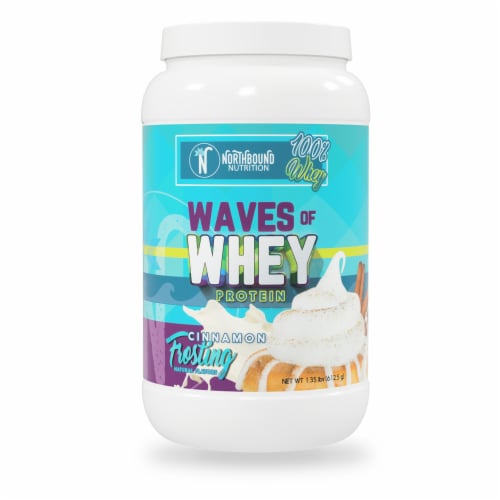 NorthBound Nutrition Waves of Whey Cinnamon Frosting Protein Powder Perspective: front