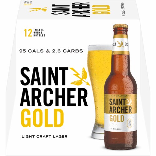 Saint Archer Gold Light Craft Lager Beer 12 Count Perspective: front