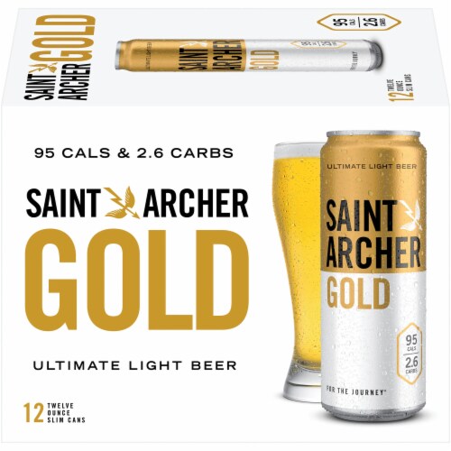 Saint Archer Gold Light Craft Lager Beer Perspective: front