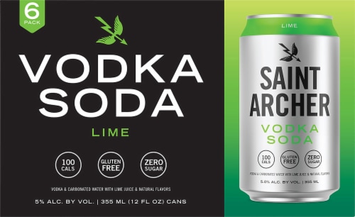 Saint Archer Brewing Company Lime Vodka Soda Ready to Drink Cocktail Perspective: front