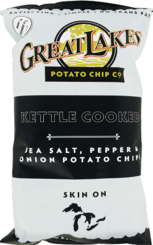 Great Lakes Salt Pepper N Onion Kettle Chips Perspective: front