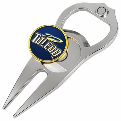 Hat Trick Openers 6 In 1 Golf Divot Tool - Toledo Rockets Perspective: front