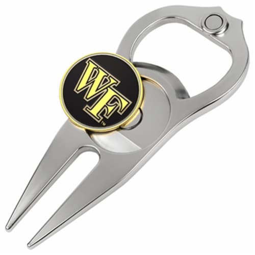 Hat Trick Openers 6 In 1 Golf Divot Tool - Wake Forest Demon Deacons Perspective: front