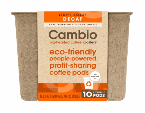 Cambio Roasters Light Roast Decaf K Cup Coffee Pods 10 ct