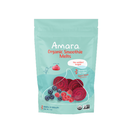 Amara Beets n' Berries Organic Smoothie Melts 6 Count Perspective: front