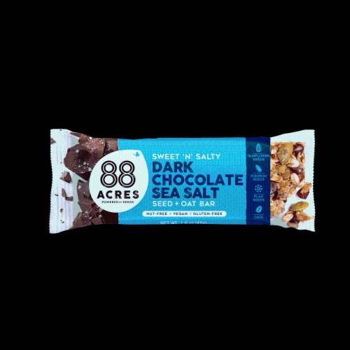 88 Acres Dark Chocolate Sea Salt Seed and Oat Bar Perspective: front