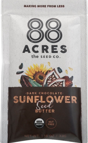 88 Acres Organic Chocolate Sunflower Seed Butter Pouch Perspective: front
