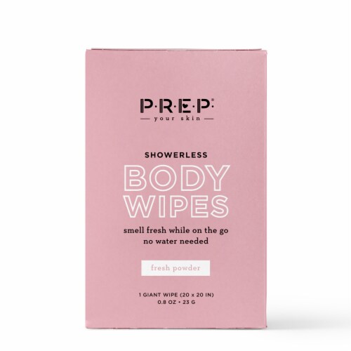PREP Your Skin Fresh Powder Showerless Body Wipes Perspective: front