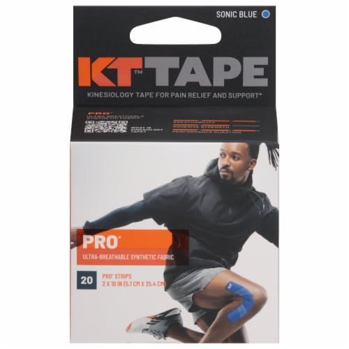 KT Tape Pro Sonic Blue Kinesiology Therapeutic Tape Strips Perspective: front
