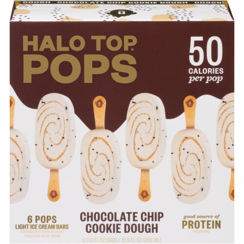 Halo Top Pops Chocolate Chip Cookie Dough Ice Cream Pops 6 ct