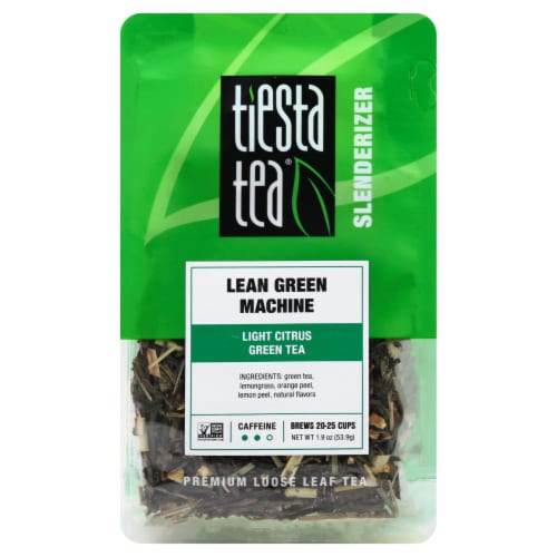 Tiesta Tea Slenderizer Lean Green Machine Light Citrus Green Loose Leaf Tea Perspective: front