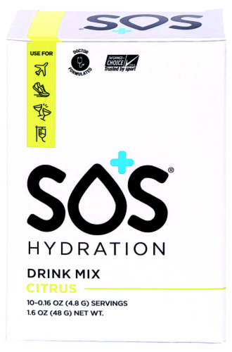 SOS® Hydration Citrus Drink Mix Perspective: front
