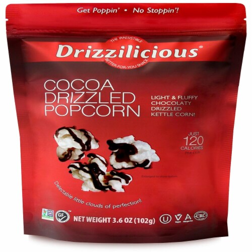 Drizzilicious® Cocoa Drizzled Popcorn Perspective: front