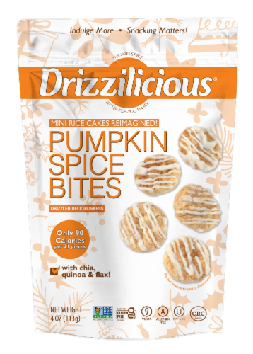 Drizzilicious® Pumpkin Spice Bites Mini Rice Cakes Perspective: front
