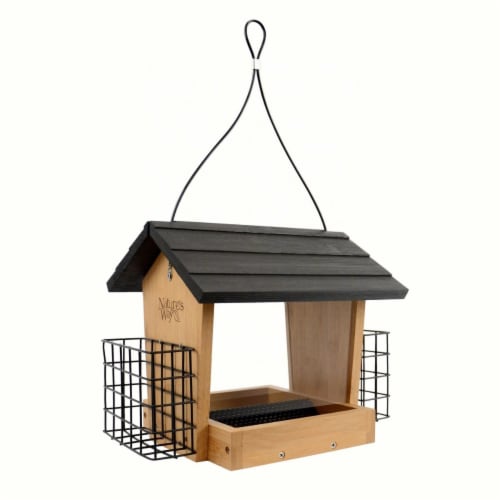 Natures Way Bird Products 228115 3 qt Bamboo Hopper Feeder Perspective: front