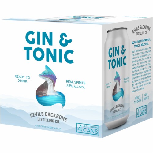 Devils Backbone Brewing Company Gin & Tonic Ready to Drink Canned Cocktail Perspective: front