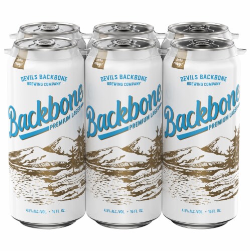 Devils Backbone Brewing Company Backbone Premium Lager Beer Perspective: front