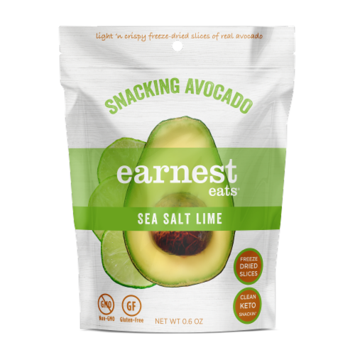 Earnest Eats Dried Avocado Slices - Sea Salt & Lime Perspective: front