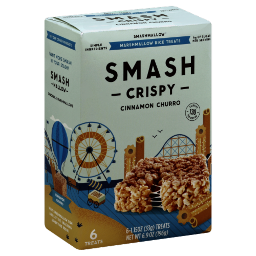 Smashmallow Crispy Cinnamon Churro Marshmallow Rice Treats 6 Count, 6.9 ...