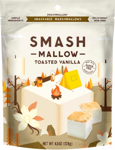 Smash Mallow Toasted Vanilla Marshmallows Candy Perspective: front