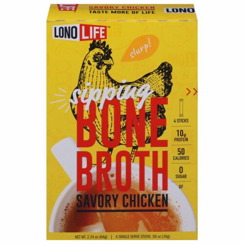 Lonolife™ Savory Chicken Bone Broth Stick Packs Perspective: front