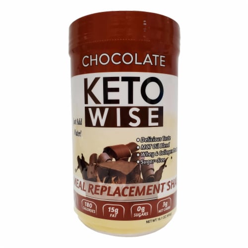 Keto Wise Chocolate Meal Replacement Shake Perspective: front