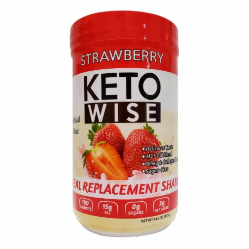 Keto Wise StrawberryMeal Replacement Shake Perspective: front