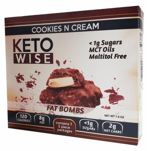 Keto Wise Cookies N Cream Fat Bombs Perspective: front