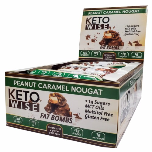 Keto Wise Peanut Caramel Nougat Fat Bombs Perspective: front
