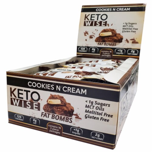 Keto Wise Cookies N Cream Fat Bombs Perspective: front