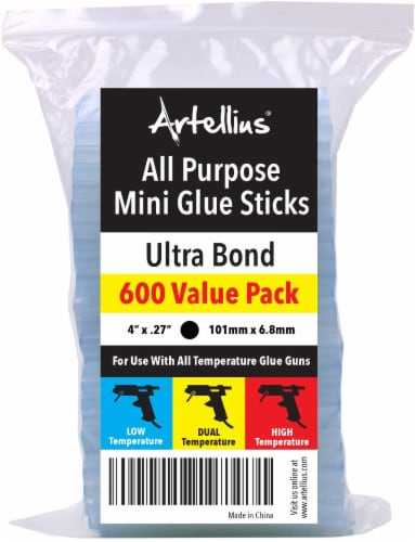 Mini Hot Glue Gun Sticks (Huge Bulk Pack of 600) 4 w 0.27 Diameter  Compatible w Glue Guns, 600pk - Gerbes Super Markets