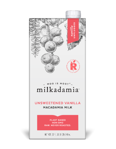 Milkadamia Unsweetened Vanilla Macadamia Milk Perspective: front