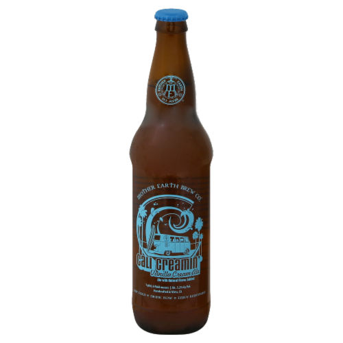 Mother Earth Brew Co. Cali Creamin' Vanilla Cream Ale Beer Single Bottle Perspective: front