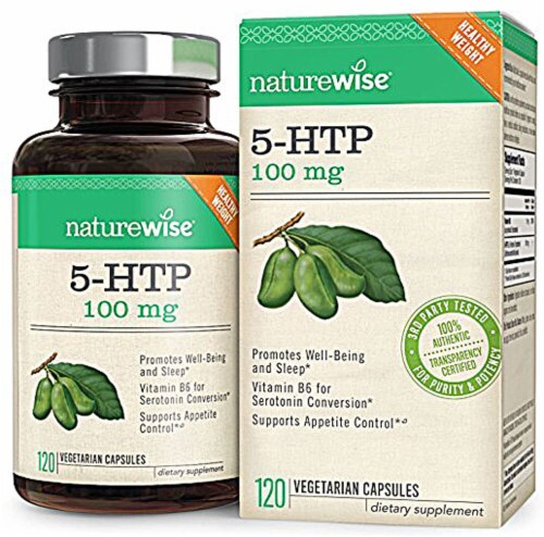 Naturewise 5-HTP Vegetarian Capsules 100 mg Perspective: front