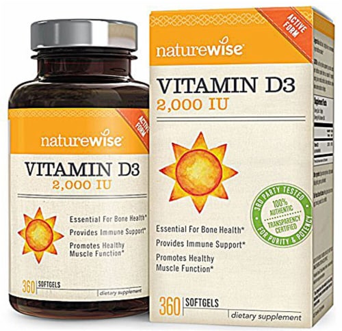 Naturewise Vitamin D3 2000IU Perspective: front
