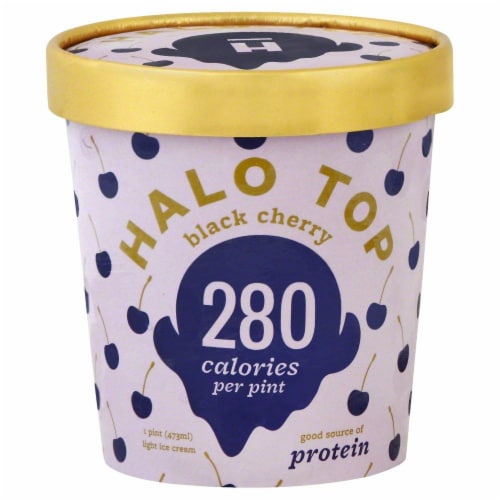 Halo Top Black Cherry Ice Cream Perspective: front