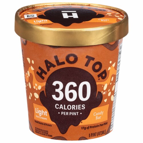 Halo Top Candy Bar Light Ice Cream Perspective: front