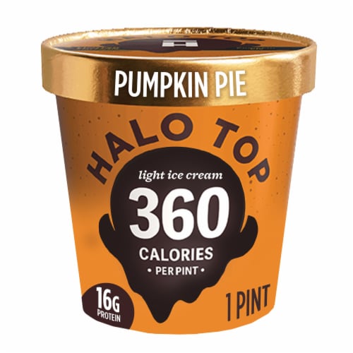 Halo Top Pumpkin Pie Limited Edition Light Ice Cream Perspective: front