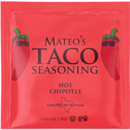 Mateo's Hot Chipotle Taco Seasoning Perspective: front