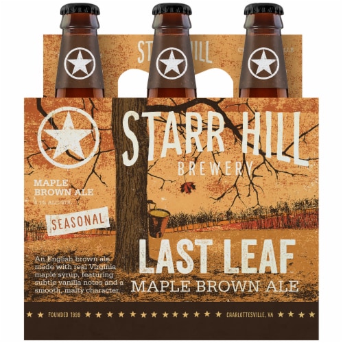 Starr Hill Brewery Last Leaf Maple Brown Ale Perspective: front
